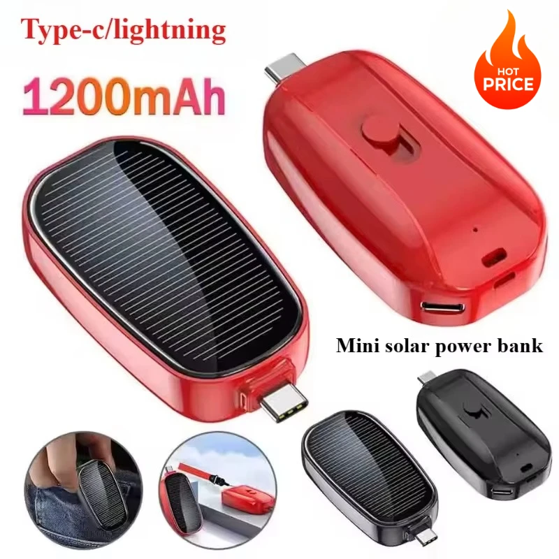 Solar Emergency Charger - 비상용 태양광 미니 휴대용 보조 배터리,