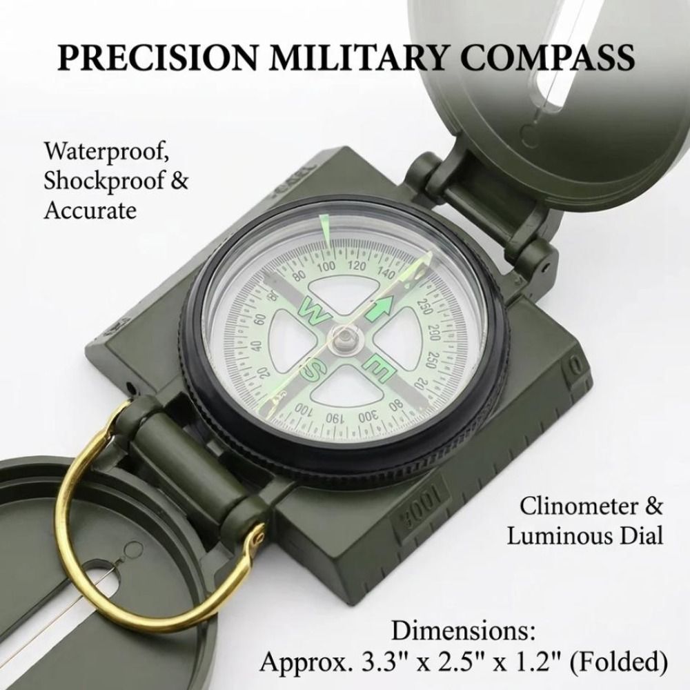 방수 기능이 있는 전문가용 나침반, 금속 재질, 접이식 - Compass Lensatic 리뷰 및 가격